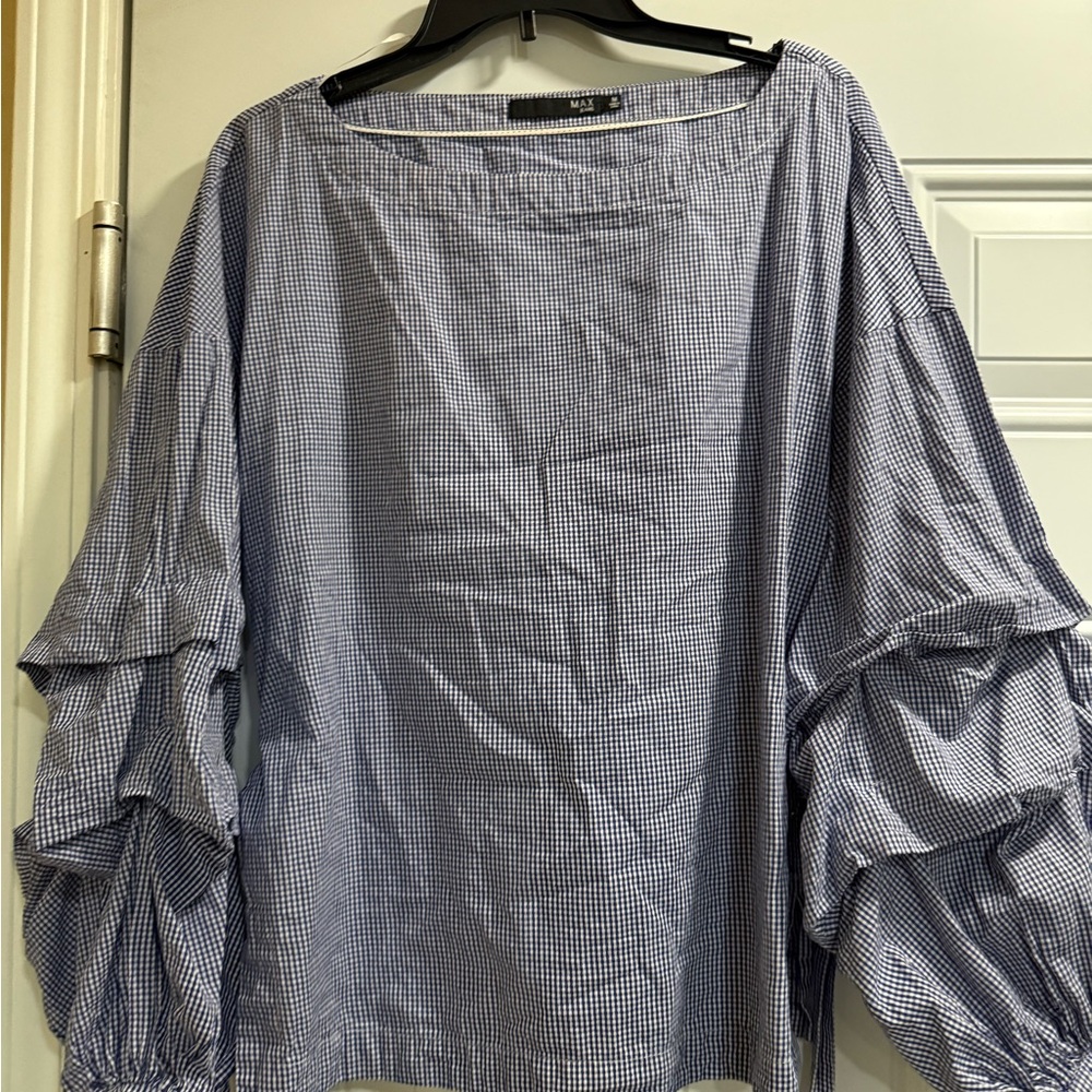 Women's Blue Gingham Top